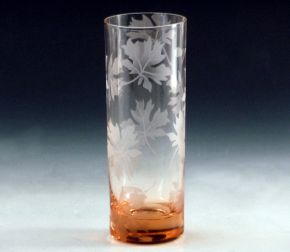Jaguar Glass - Etched Maple Leaf Shot Glass Peach