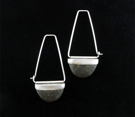 Rebecca Bashara River Stone Spiral Earrings