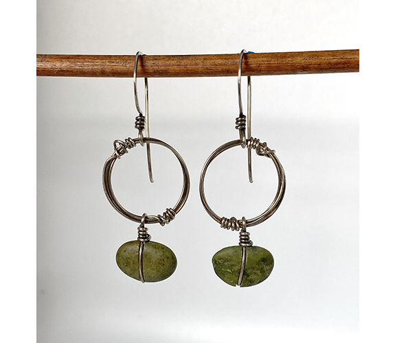 Sterling Silver Green Lashed Stone - Rebecca Bashara