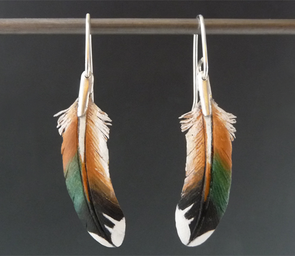 hummingbird feather earrings