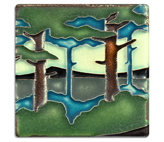 Pine Landscape Tile by Motawi Tiles