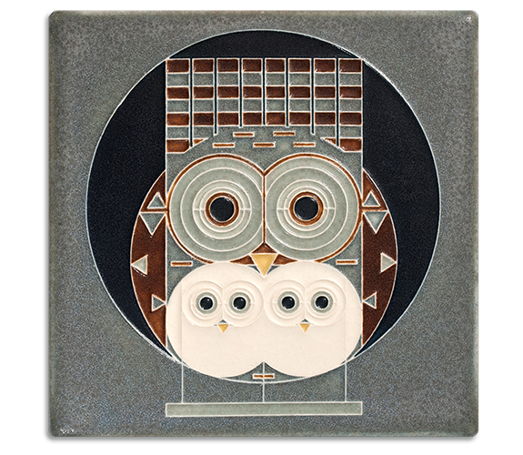 Family Owlbum Tile by Motawi Tiles